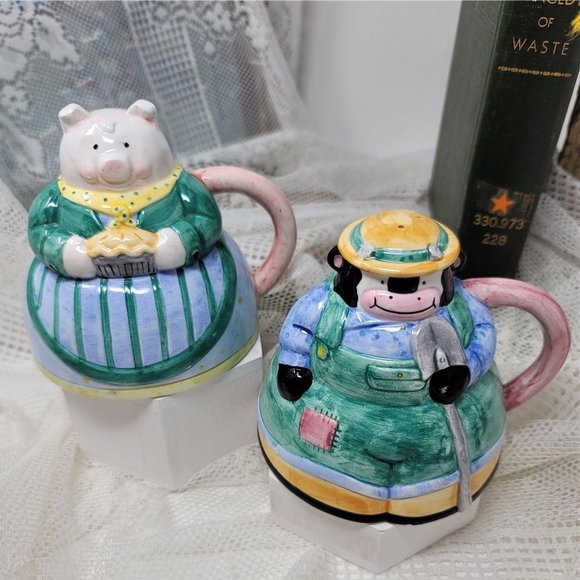 VINTAGE DOWN HOME COLLECTION FOR ROSHCO PIG & COW - Picture 1 of 8